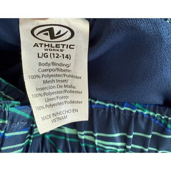 Athletic Works Women’s Running Shorts Size L 12-14 Blue Green Lined Activewear - Picture 3 of 10
